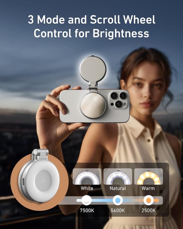 Detalle 2 de TELESIN C03 Magnetic Selfie Light for iPhone MagSafe