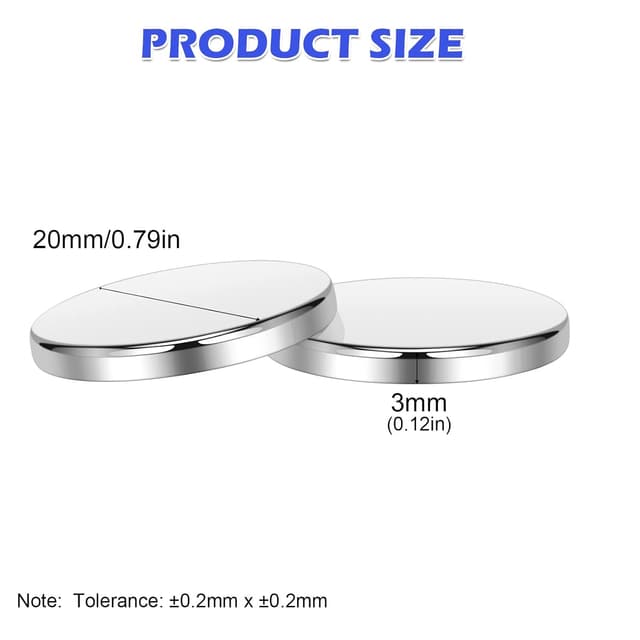 Detalle de Wukong lot de 20 aimants en néodyme ronds (20 mm) pour frigo