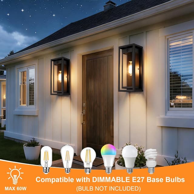 Detalle de Outdoor motion sensor wall lights 3 modes