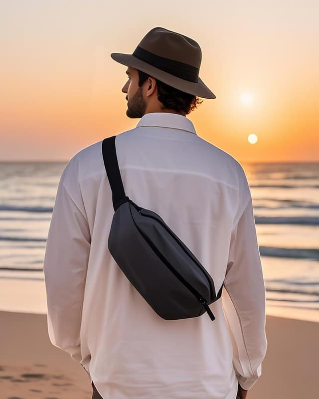 Detalle 2 de Marsupio uomo donna con tasche