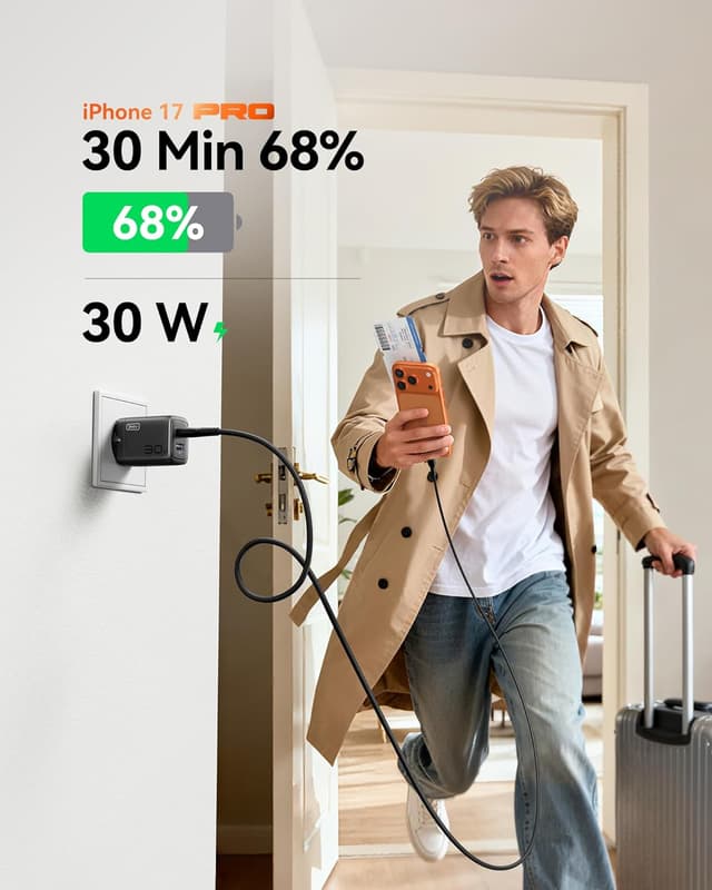 Detalle 2 de INIU 30W USB-C Ladegerät 2-Port mit GaN PD, Reiseadapter