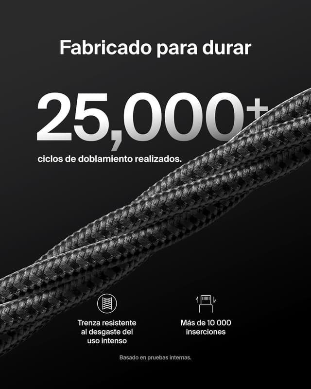 Detalle de Belkin Pack de 2 Cables USB-A a USB-C Trenzados 1.5 m⚡