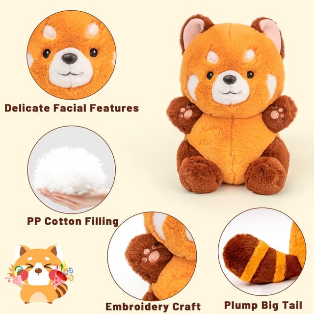 Detalle 2 de Red panda plush 9 inch stuffed toy