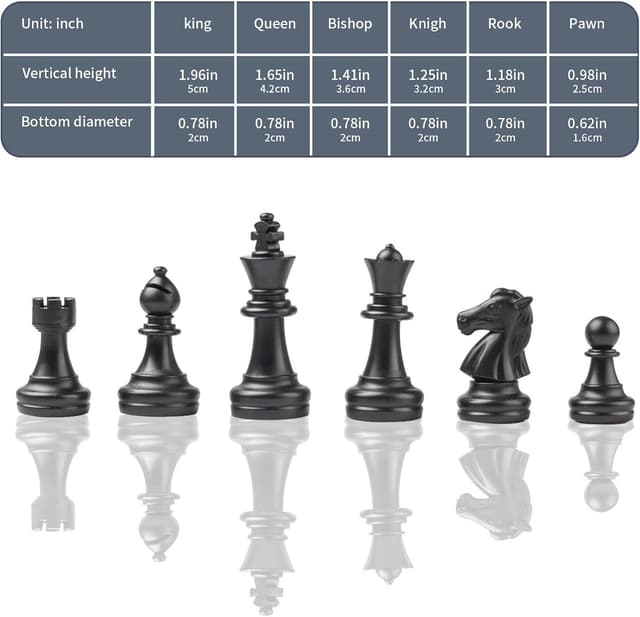 Detalle 2 de EACHHAHA Schachspiel magnetisches Reise-Schach inklappbar, 25 × 25 cm (für Kinder & Anfänger)