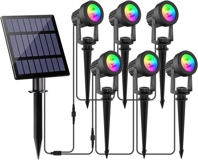 Detalle de NATPOW Solar Spot Lights 6-in-1 RGB