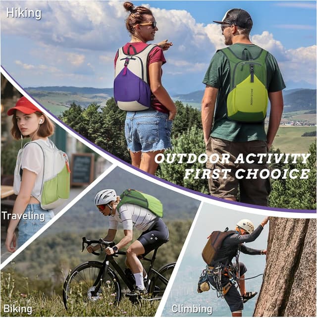 Thumbnail 6 de BECOJADDE 15L Foldable Hiking Backpack with Chest Belt & Phone Pocket (Grey)