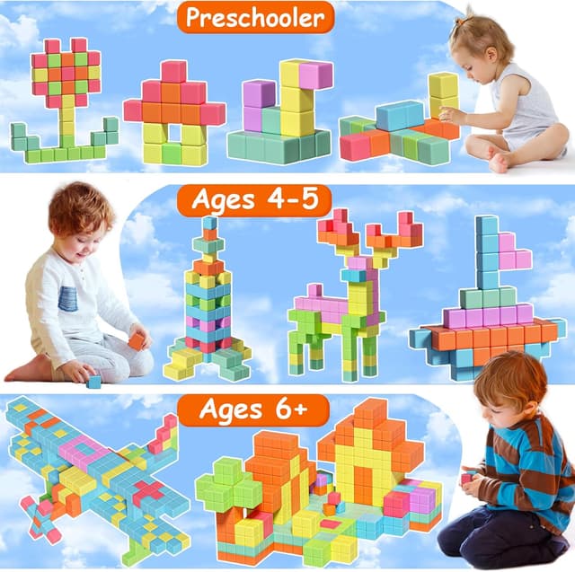 Thumbnail 2 de Magnetic Blocks 72Pcs Set for Kids