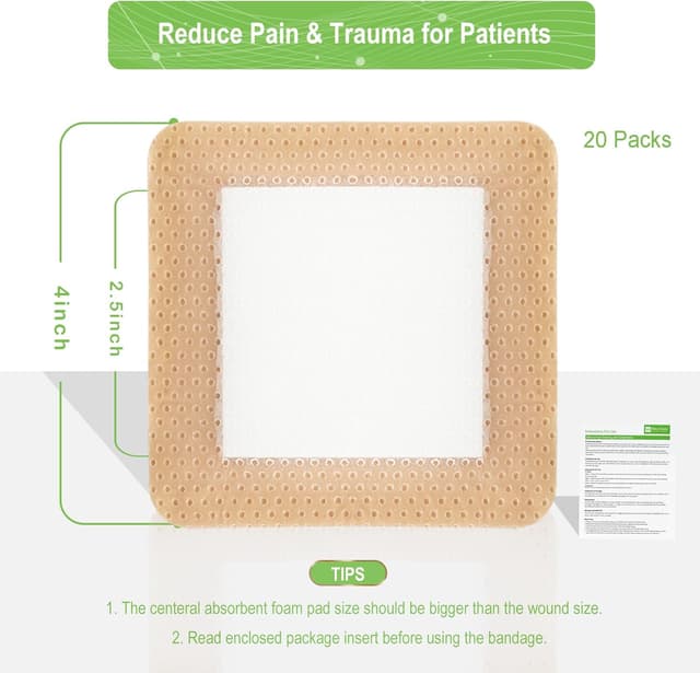 Thumbnail 5 de NeuHeils Silicone Foam Dressing 4"x4" — 20 Pack 🩹