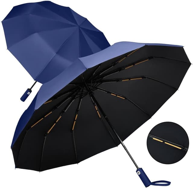 Detalle 2 de Aolso Ombrello Pieghevole Antivento con chiusura automatica UPF 50+