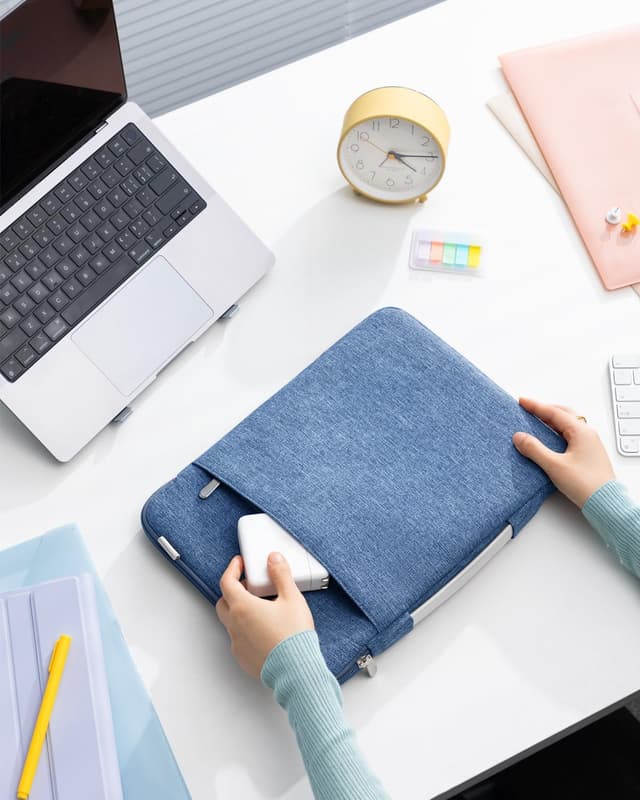 Detalle de Inateck 360° Rundumschutz Laptoptasche für MacBook Air 13 & MacBook Pro 13 (kompatibel, 32,5 x 23,5 x 3 cm)