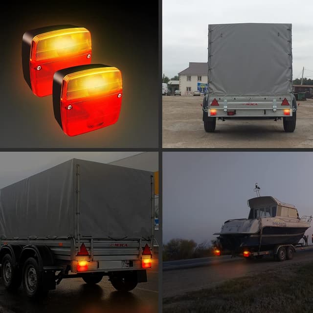 Thumbnail 6 de MAMIZO set fanali posteriori rimorchio magnetici 12V con cavo 7 m e connettore 7 pin impermeabile