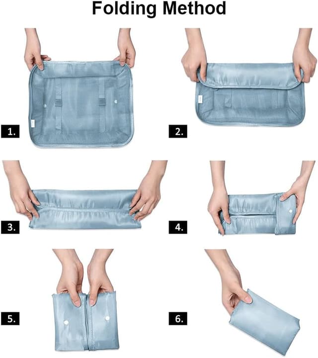 Detalle 2 de OSDUE Organizer Valigia 9 pezzi per sistema a cubi, separatori e sacche viaggio (set blu)