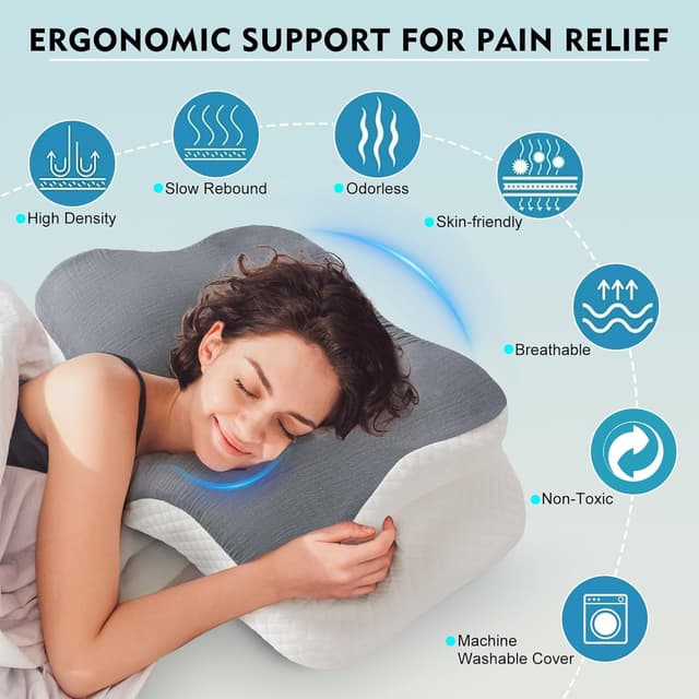 Detalle de Hydomi Memory Foam Neck Pillow 15° support