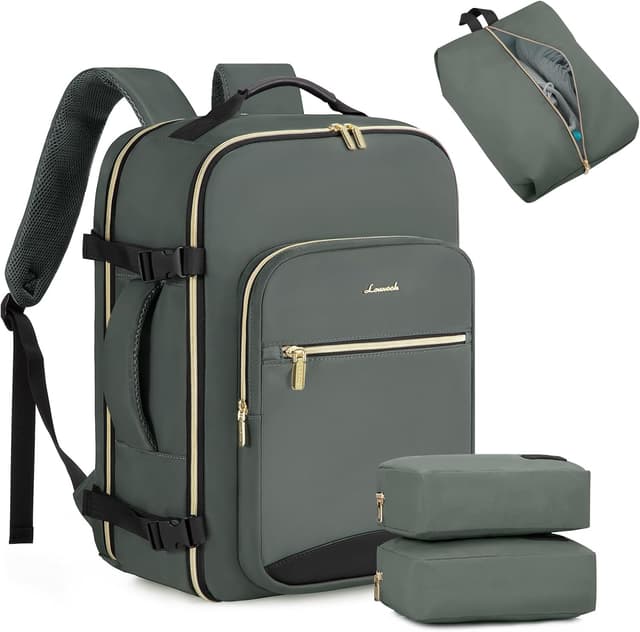 Detalle de LOVEVOOK Handgepäck-Rucksack Flugzeug 40L mit Laptopfach bis 17,3 Zoll