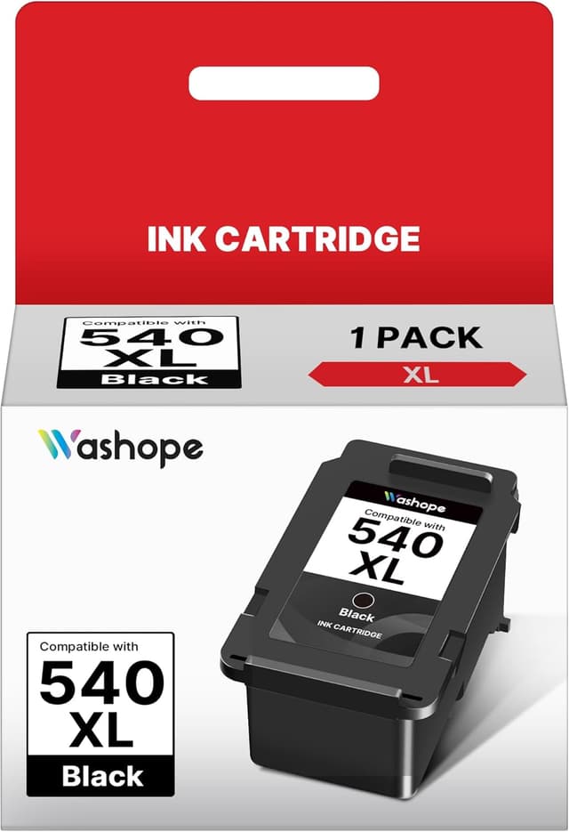 Detalle de Washope PG 540XL Schwarz kompatible Druckerpatronen für Canon PG-540XL (1 Schwarz)