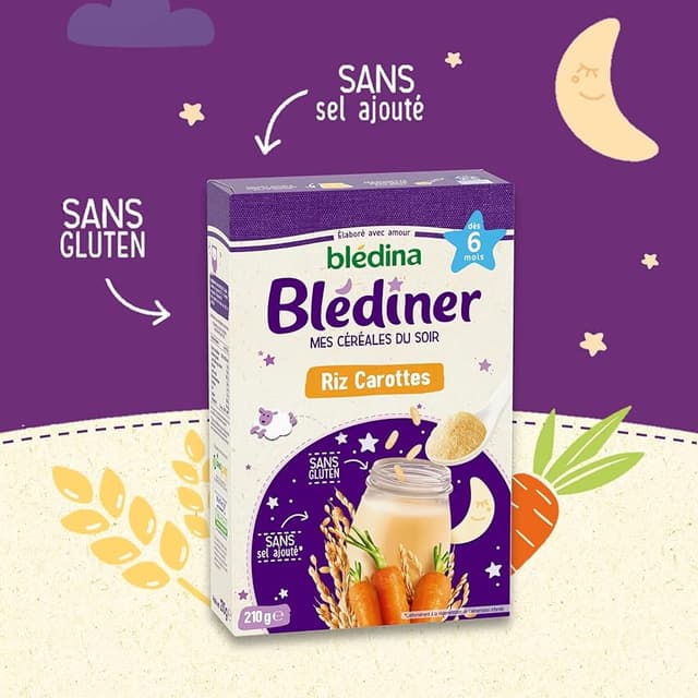 Thumbnail 2 de Blédina Blédîner céréales bébé 6 mois 210g 🥣