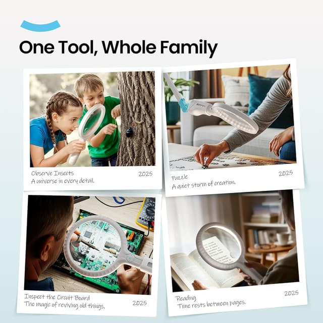 Detalle de ARTDOT abnehmbare Lupe mit Licht und Ständer – Lupenleuchte für Lesen, Basteln und Modellbau