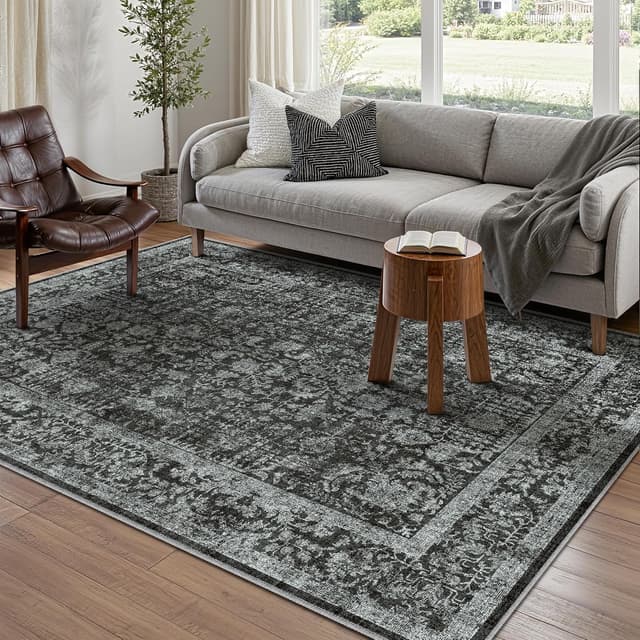 Detalle de HUGEAR Vintage Black area rug 150x210cm
