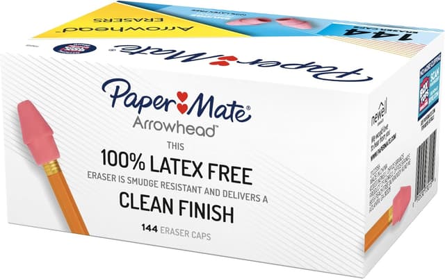 Thumbnail 4 de Paper Mate Arrowhead Pink Pearl Cap Erasers 144 ✏