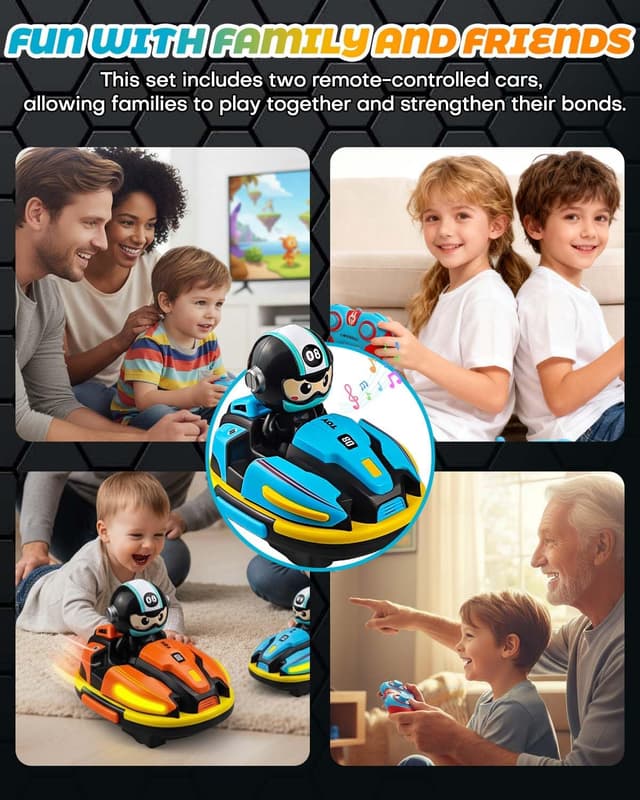 Thumbnail 6 de Victoper 2 Pack RC Bumper Cars for Kids with Spray, LED Lights, Music and 360° Control