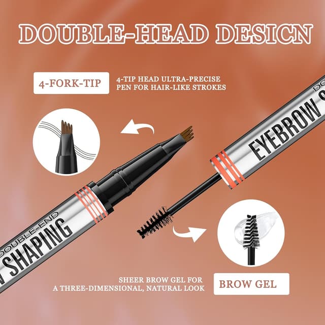 Thumbnail 2 de Netinpeater Lápiz de cejas 2 en 1 marrón oscuro 24h