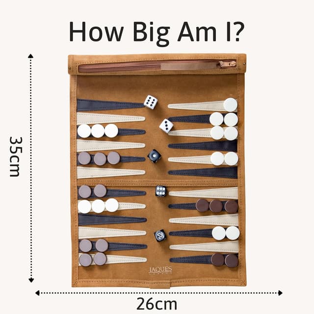 Detalle 2 de Jaques of London Roll Up Travel Backgammon set 🎲