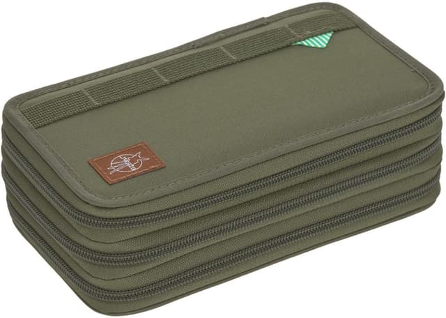 Detalle de LÄSSIG Triple Federmäppchen (Unique Olive) mit Inhalt, 20-teilig