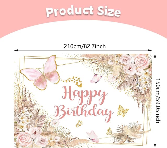 Thumbnail 2 de APROPHIC Boho Geburtstagbanner 210×150 cm