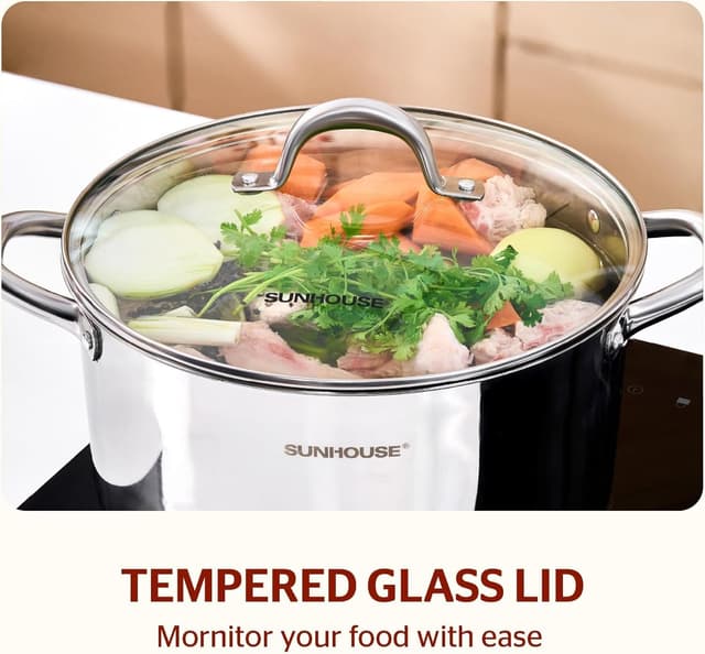 Thumbnail 6 de SUNHOUSE Stainless Steel Stock Pot 7 Quart