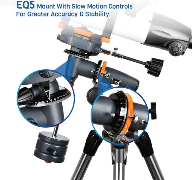 Detalle de AOMEKIE 90mm telescope with EQ mount