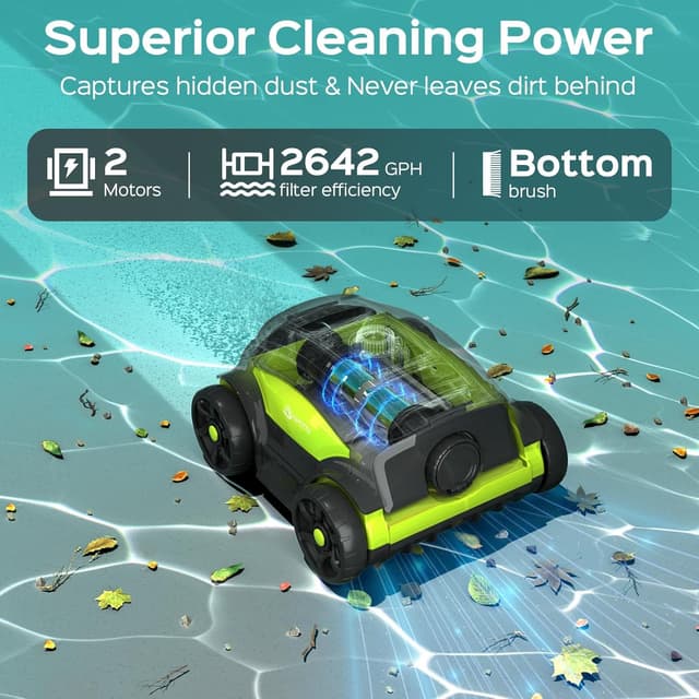 Detalle 2 de WINNY WY1103 Limpiafondos I️nalambrico para Piscinas de 120m²🧹