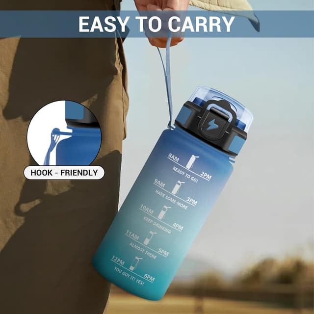 Thumbnail 2 de Bouteille d'eau Enfant 500 ml — gourde motivante avec paille 🚰