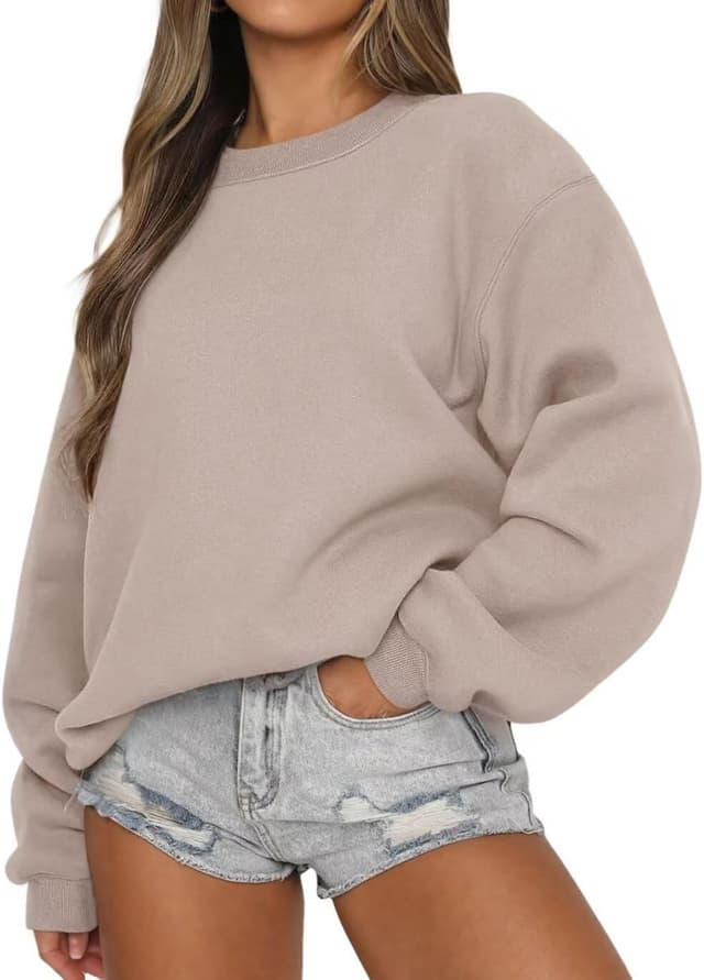 Detalle de LACOZY Women’s Oversized Long Sleeve Crewneck Sweatshirt – Casual Pullover Jumper