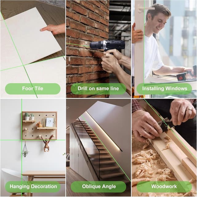 Thumbnail 6 de Ockwred Livella Laser Autolivellante 16 linee con 4×360° (verde) e batterie 4800 mAh