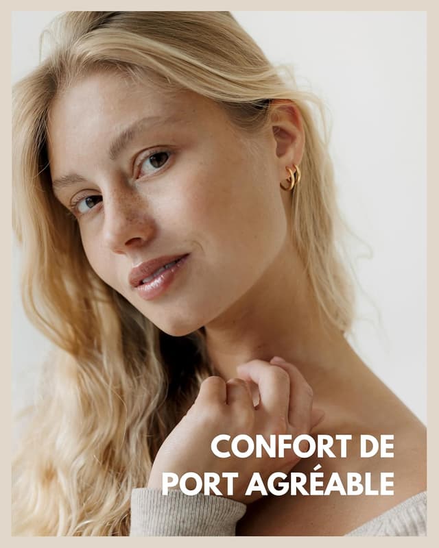 Detalle 2 de Créoles acier inoxydable 3 tailles (12‑16 mm)