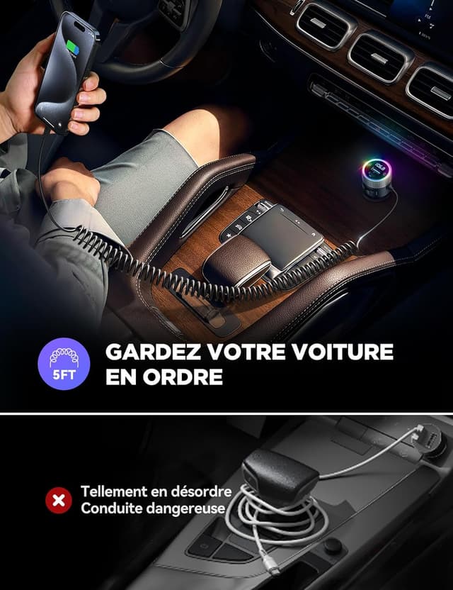 Thumbnail 3 de JOYROOM 2024 Transmetteur FM Bluetooth 5.4 60W