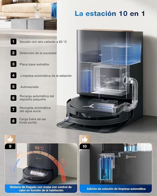 Thumbnail 6 de ECOVACS DEEBOT X9 Pro Omni Robot Aspirador y Fregasuelos 🧹
