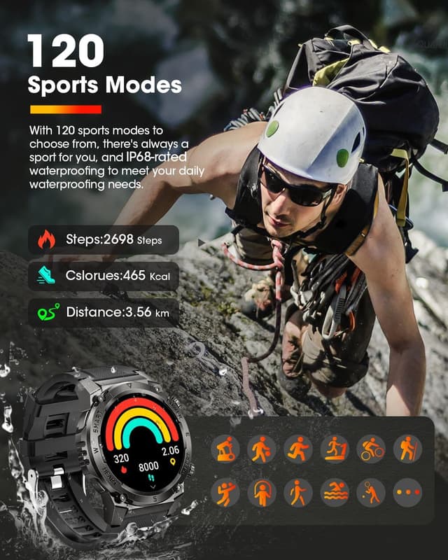 Thumbnail 3 de NAIXUES Reloj Inteligente Militar 1,46