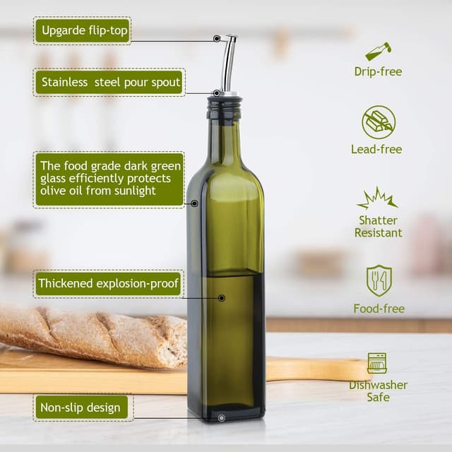 Detalle 2 de AOZITA 17oz Olive Oil Bottle 500ml 🍶