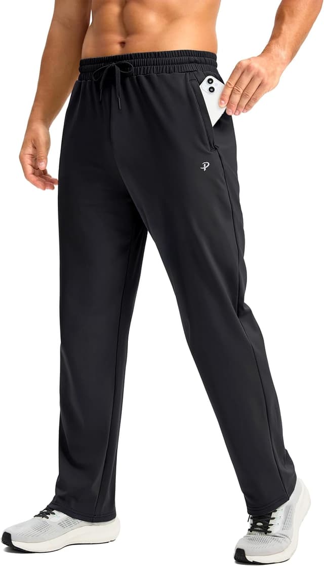 Thumbnail 4 de Pudolla Men's Fleece Lined Sweatpants with Zipper Pockets