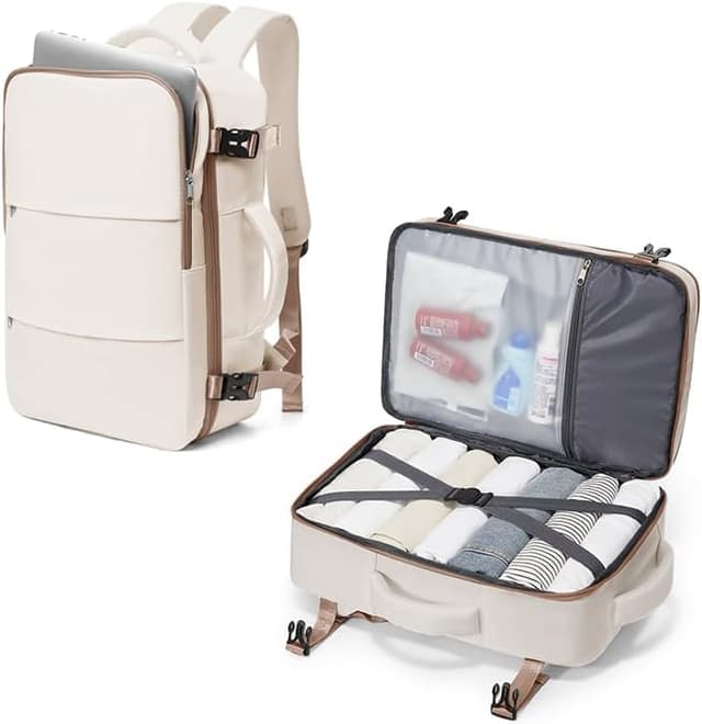 Detalle de SZLX großer Reiserucksack Damen/Herren für Ryanair & Wizz Air Handgepäck (40 x 30 x 20 cm) mit 14-Zoll-Laptopfach und Nassbeutel