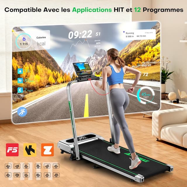 Thumbnail 1 de Tapis de course FOUSAE avec pente 9 %, 12 km/h ⚙