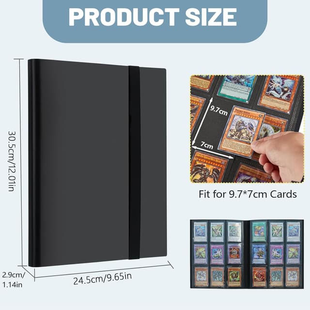 Detalle de Lictin 9-Pocket Trading Card Album (396 pockets) – black card binder for trading card games