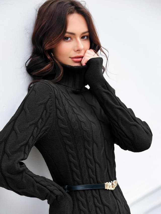 Thumbnail 3 de Ebifin Strickkleid Rollkragen 1 Stück 🧥