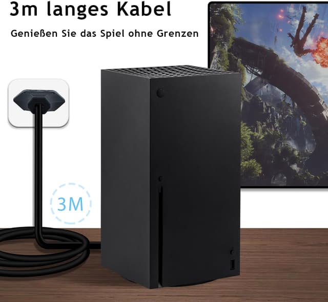 Detalle de Mcbazel 3 m Netzkabel mit Eurostecker auf C7-Buchse (2-polig) – Ersatzkabel für PS5/PS4/PS3, Xbox Series X/S & TV