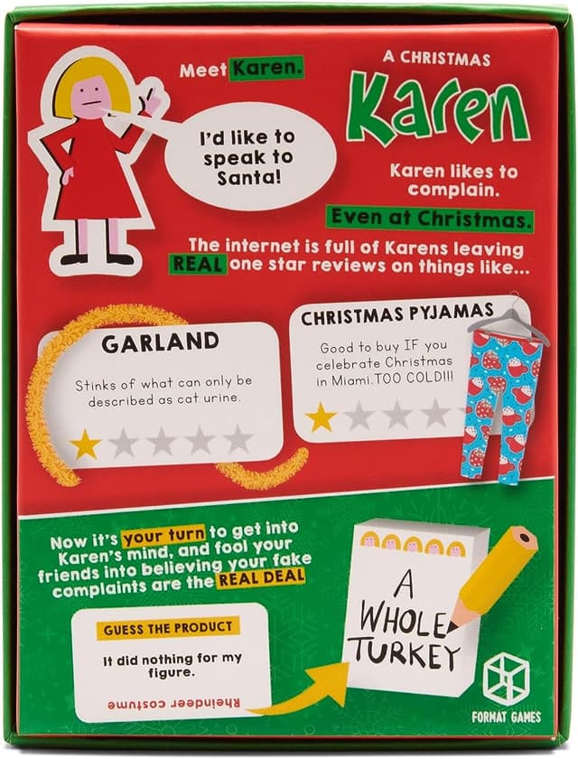Detalle de Format Games Christmas Karen bluffing party board game (ages 14+, 3–10 players)