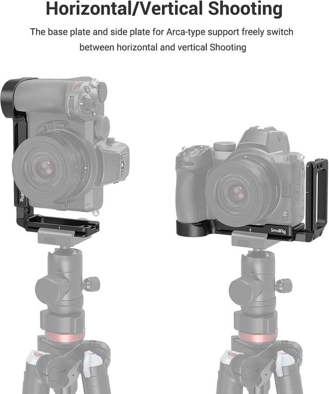 Detalle de SMALLRIG L Bracket 2947 pour Nikon Z5 / Z6 / Z6II / Z7 / Z7II (plaque Arca, anti-torsion)
