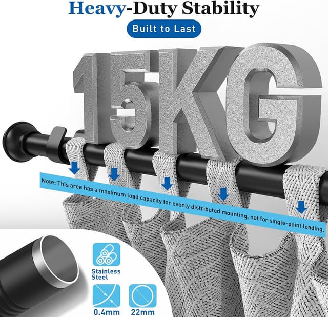 Detalle 2 de Yeabett Gardinenstange 80–194 cm