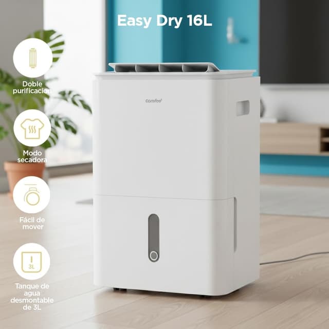 Detalle 2 de COMFEE' Easy Dry 16L deshumidificador doméstico