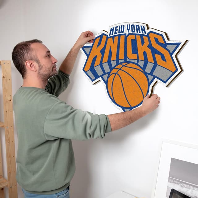 Detalle de Iconic Puzzles – New York Knicks (Logo) puzzle en bois sous licence officielle NBA, taille S, 150 pièces